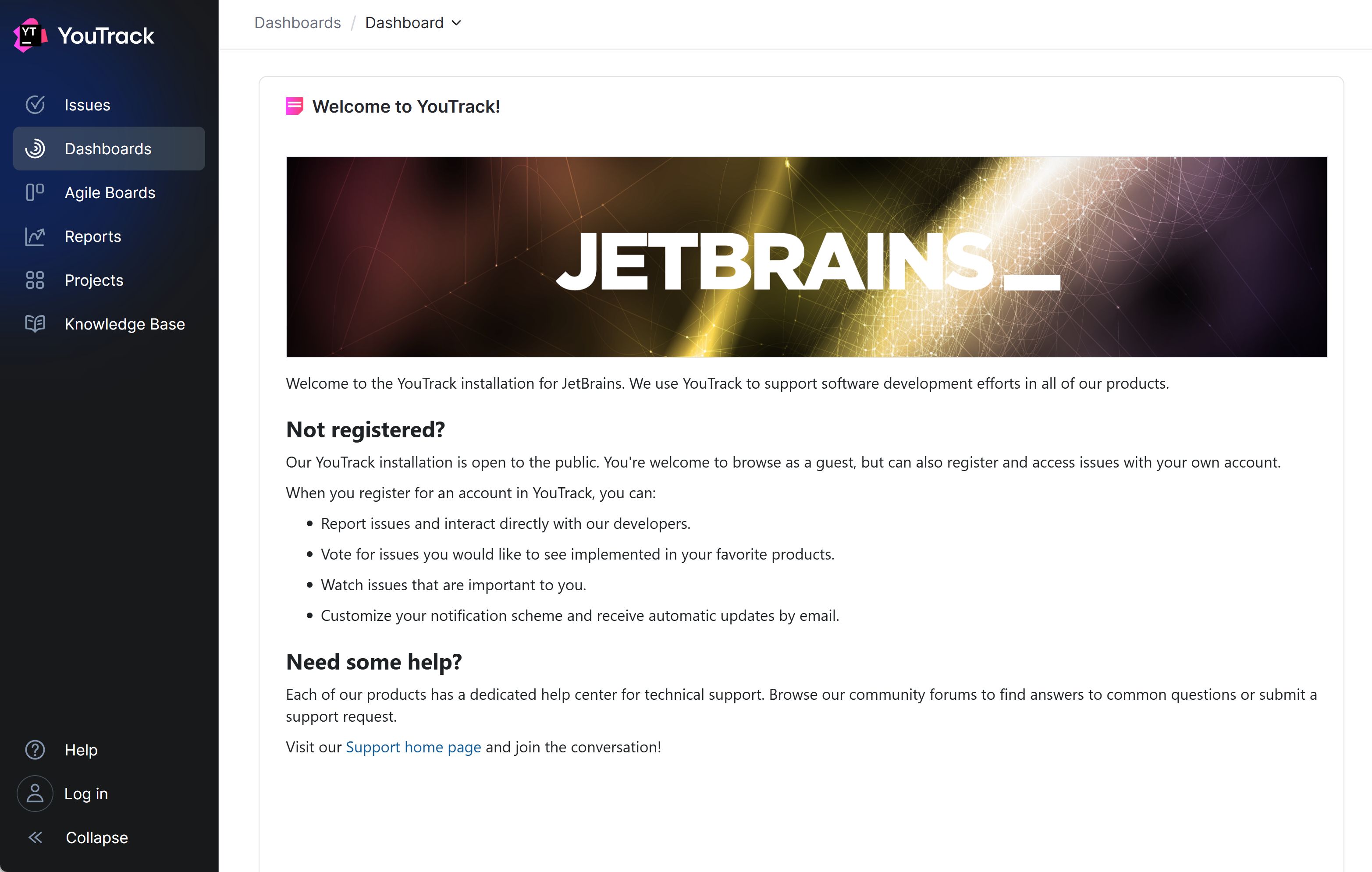 JetBrains guest dashboard JetBrains guest dashboard