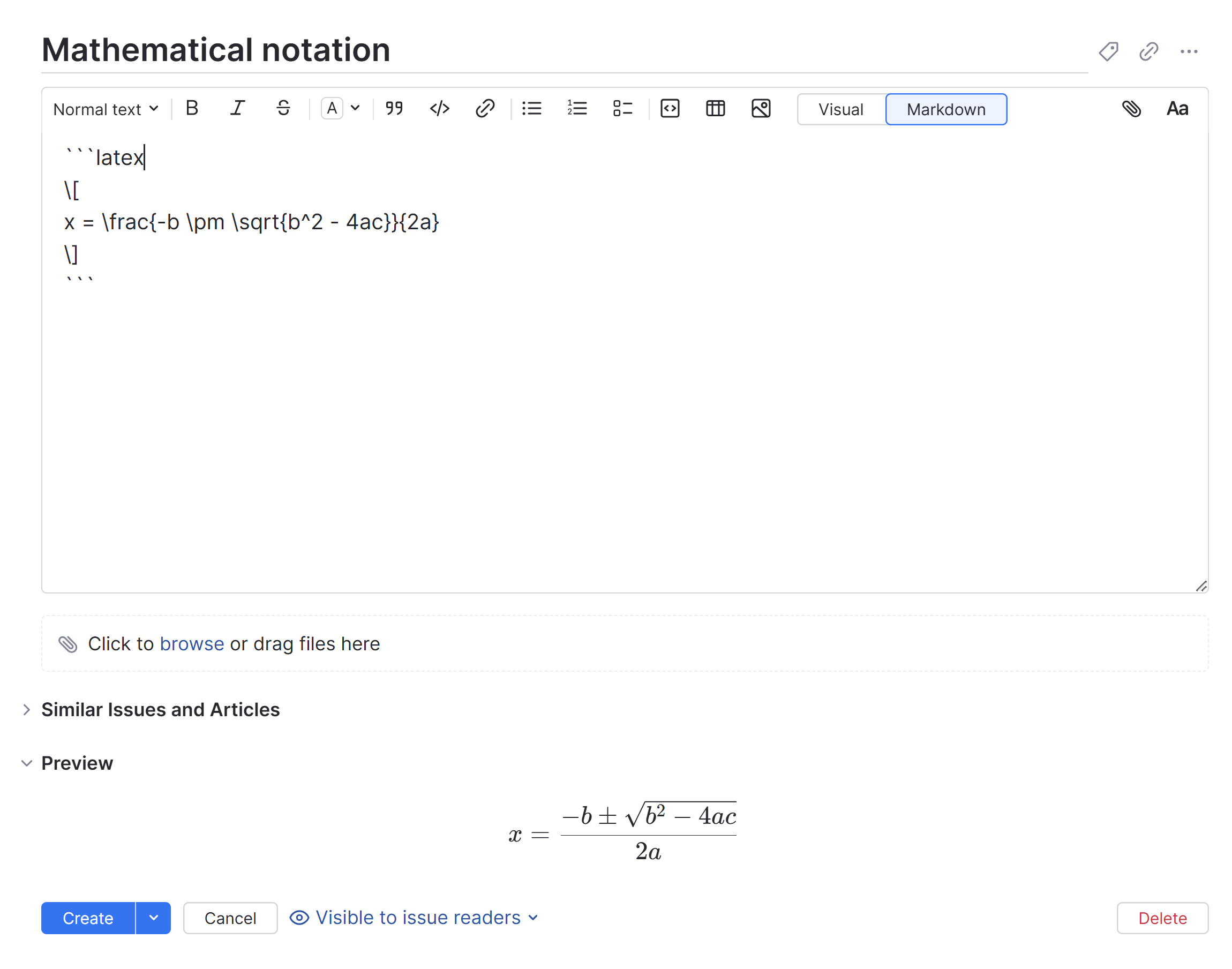 LaTeX formula in Markdown LaTeX formula in Markdown