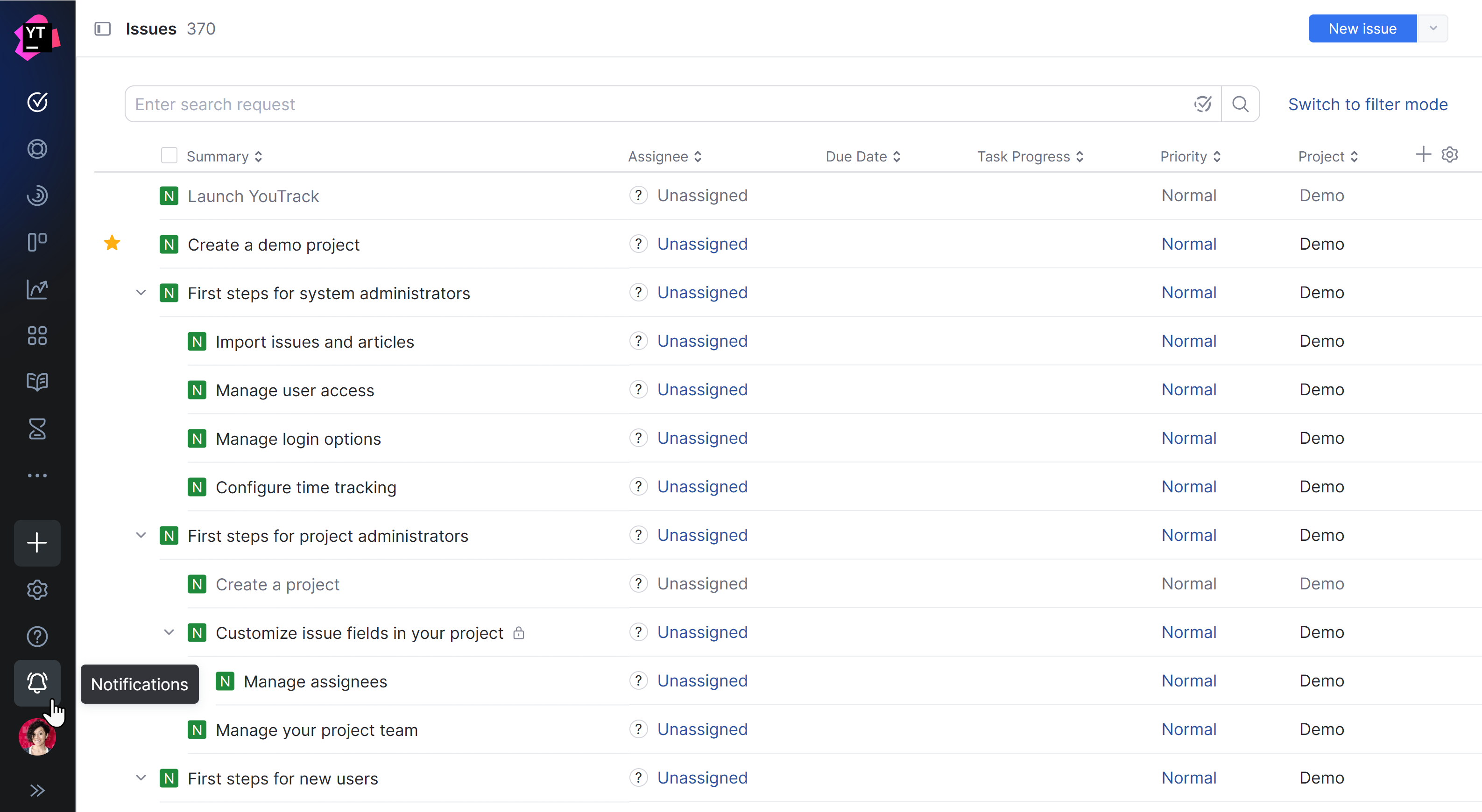 Access point for notifications in the navigation menu. Access point for notifications in the navigation menu.