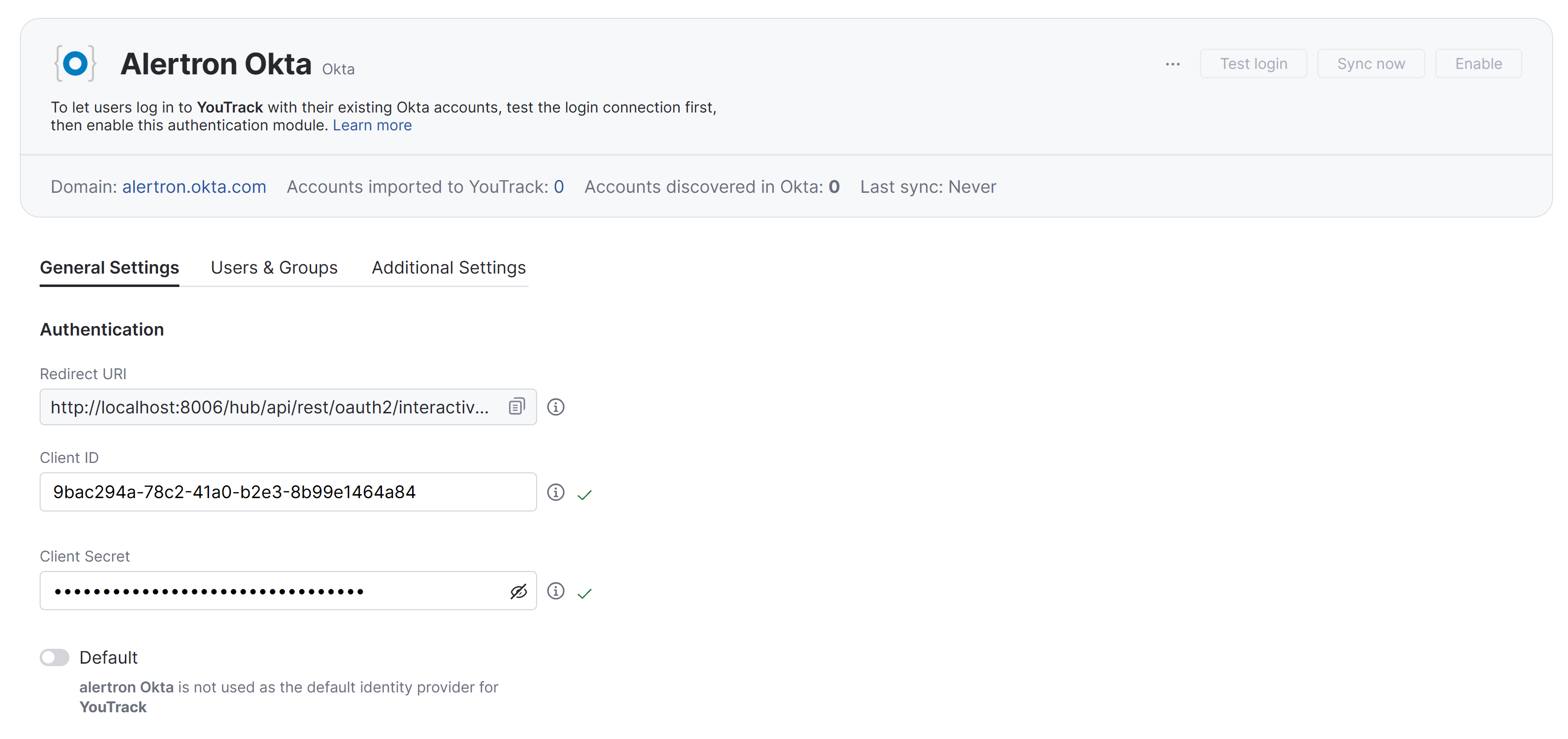 The Okta auth module The Okta auth module