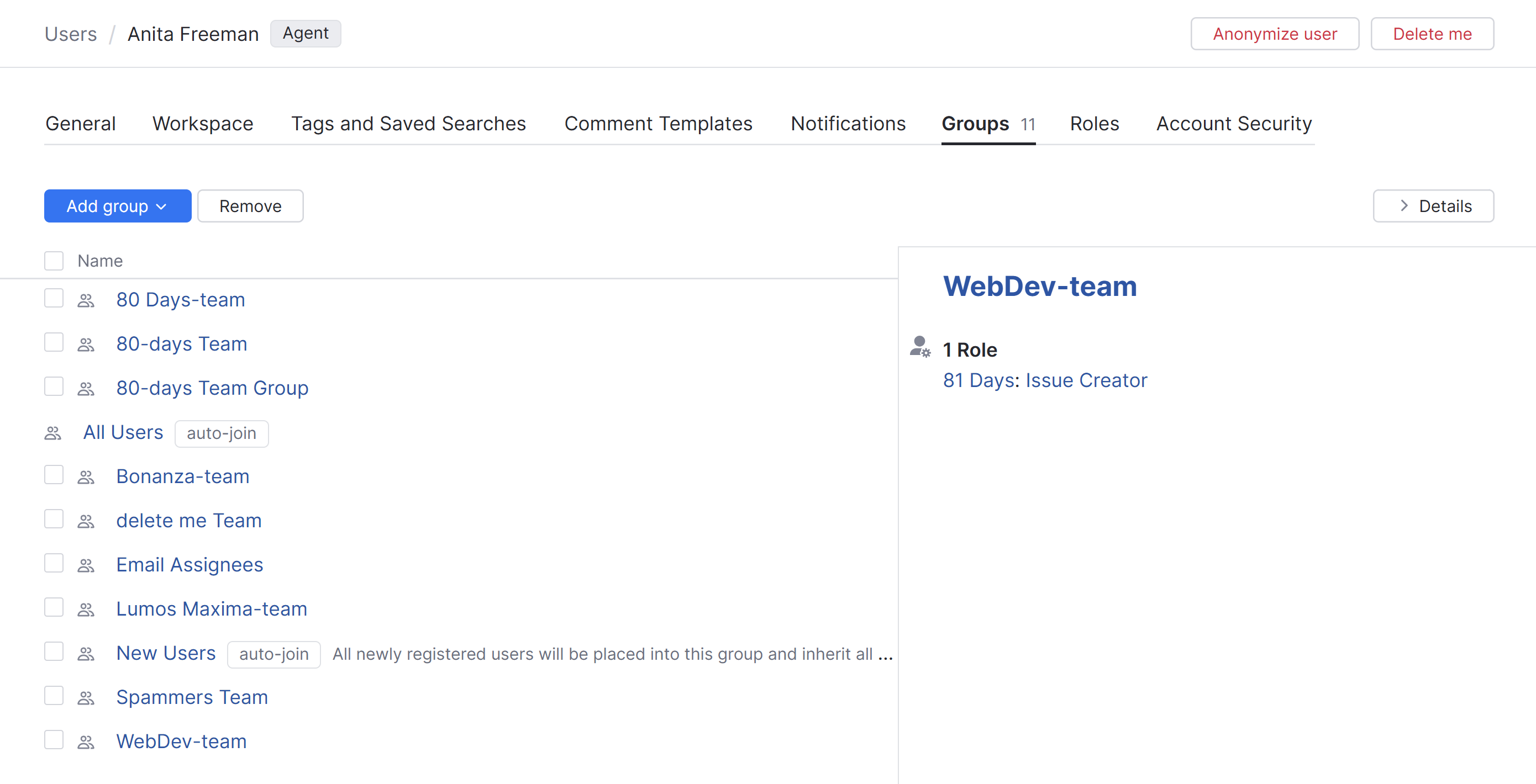 The list of group memberships for a YouTrack user account. The list of group memberships for a YouTrack user account.