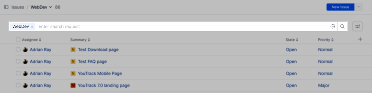 project as search context project as search context