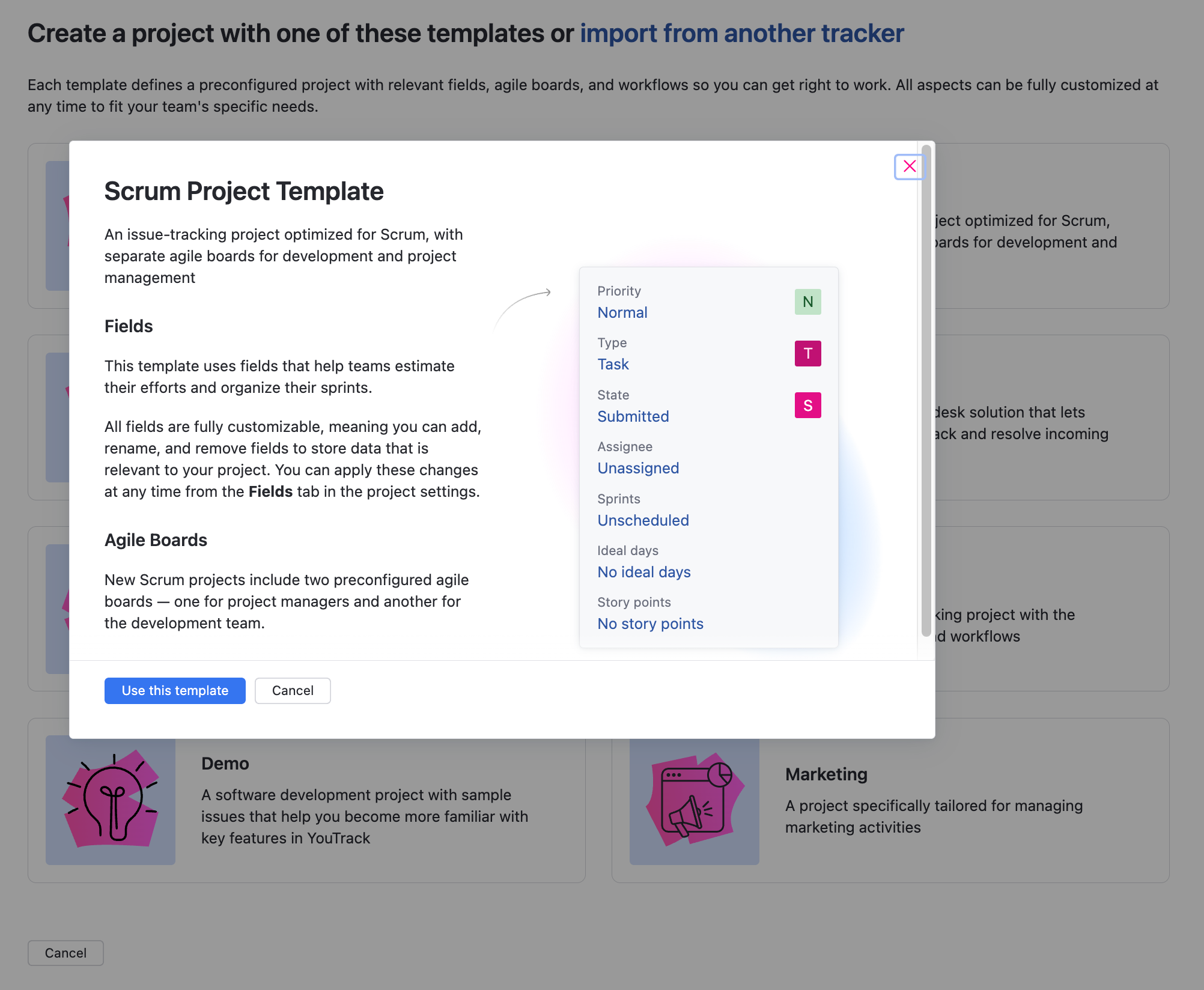 Step two in the project setup assistant. Step two in the project setup assistant.