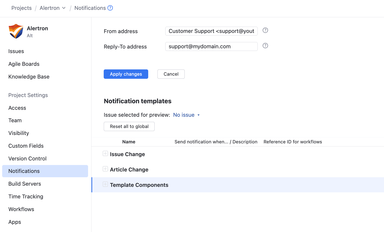 Project-specific addresses Project-specific addresses