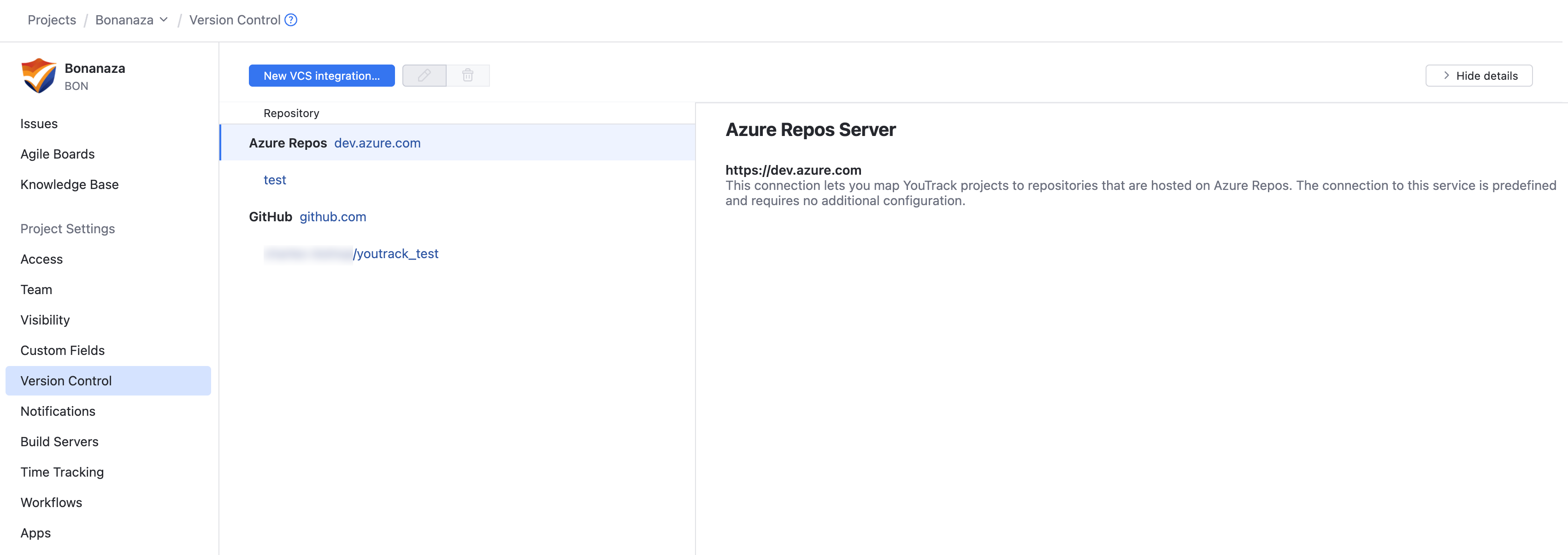 Project VCS integrations Project VCS integrations