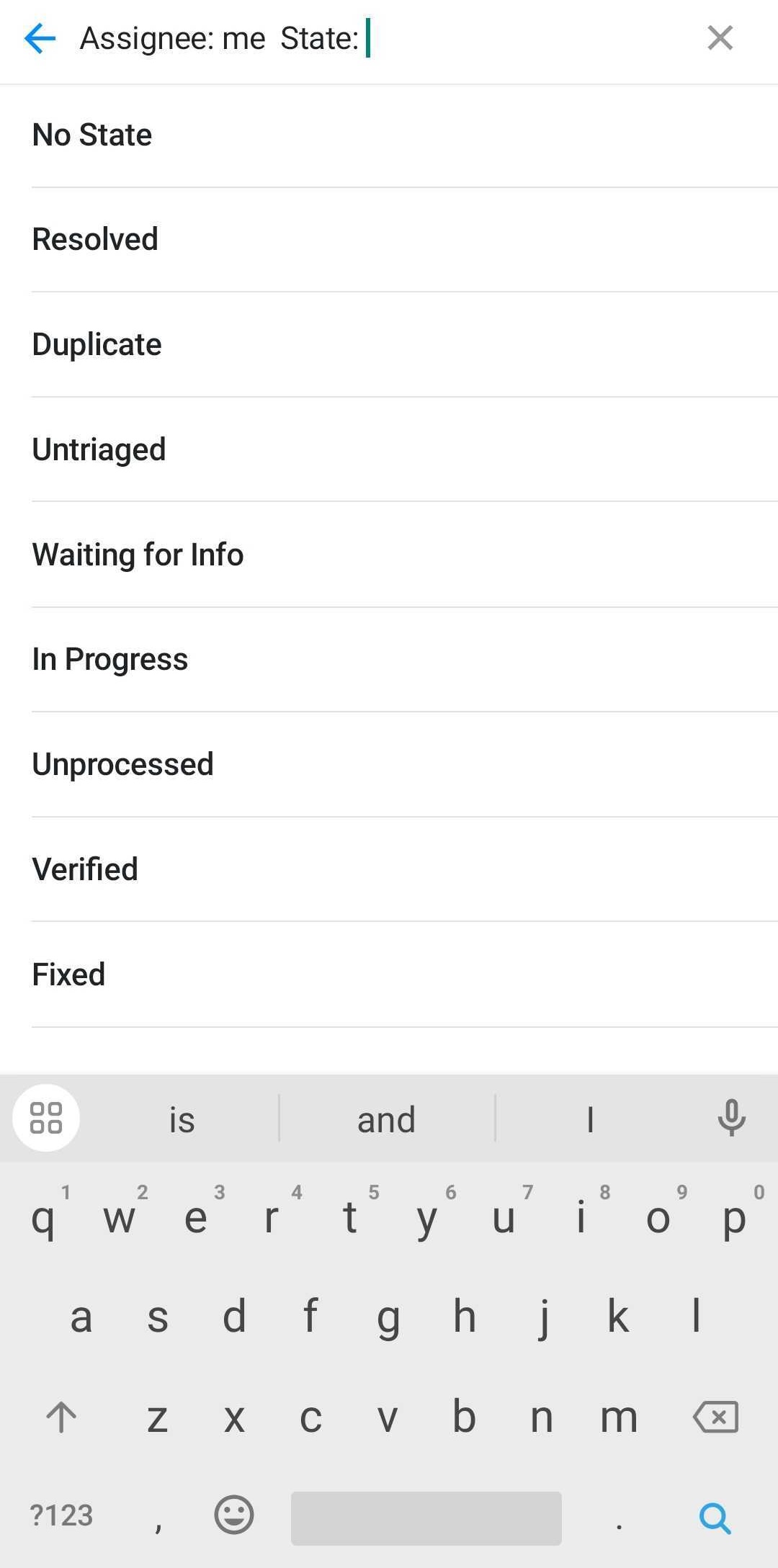 Query assist for search input. Query assist for search input.