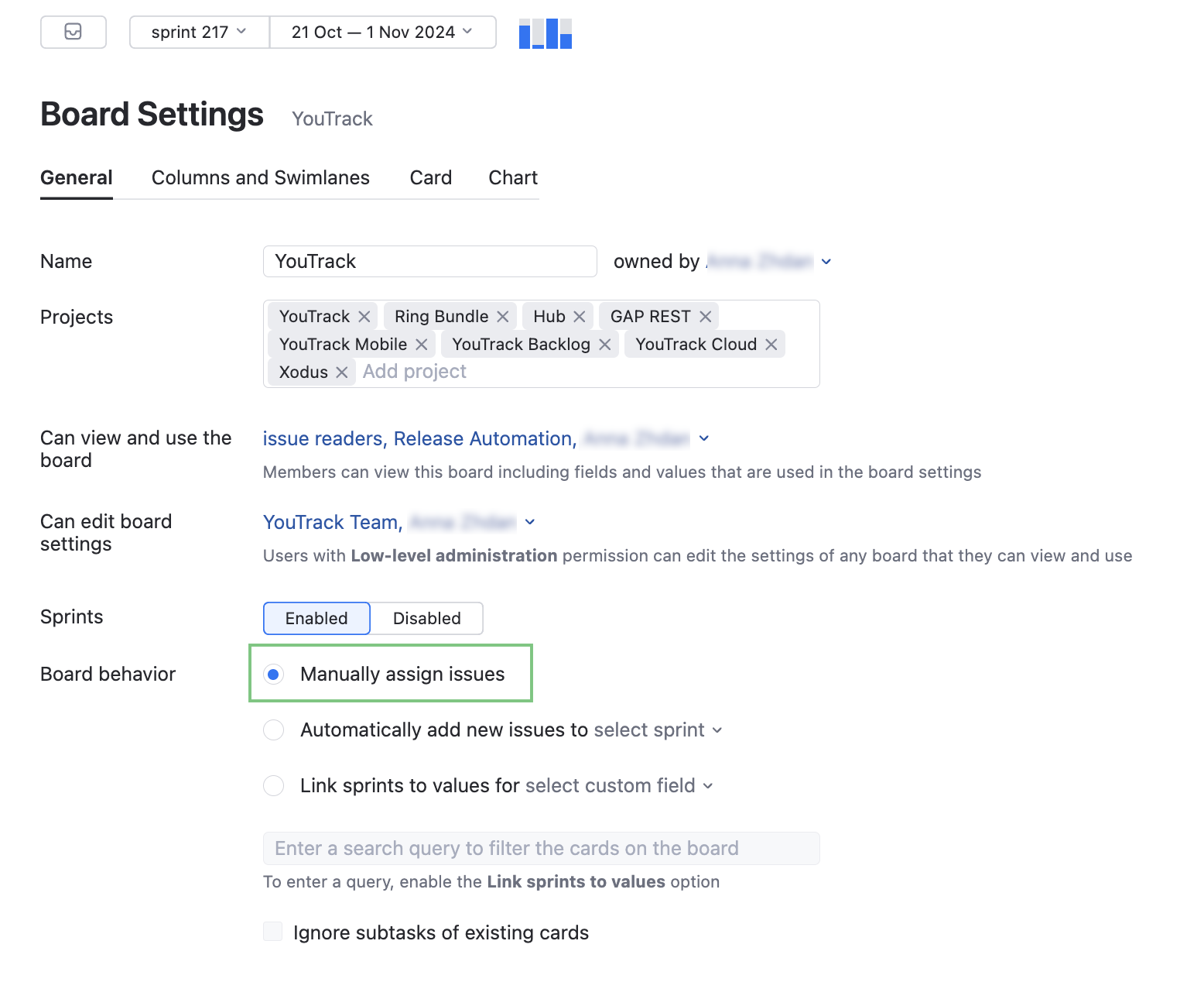Scrum general settings Scrum general settings