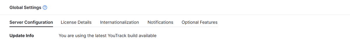 Update information for a YouTrack Server installation