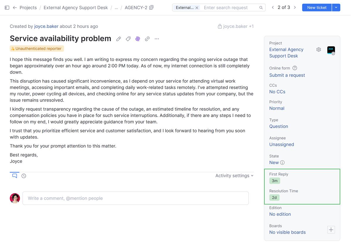 SLA fields SLA fields