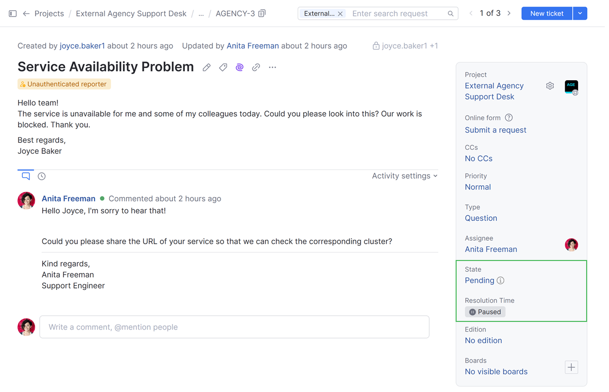 SLA fields SLA fields
