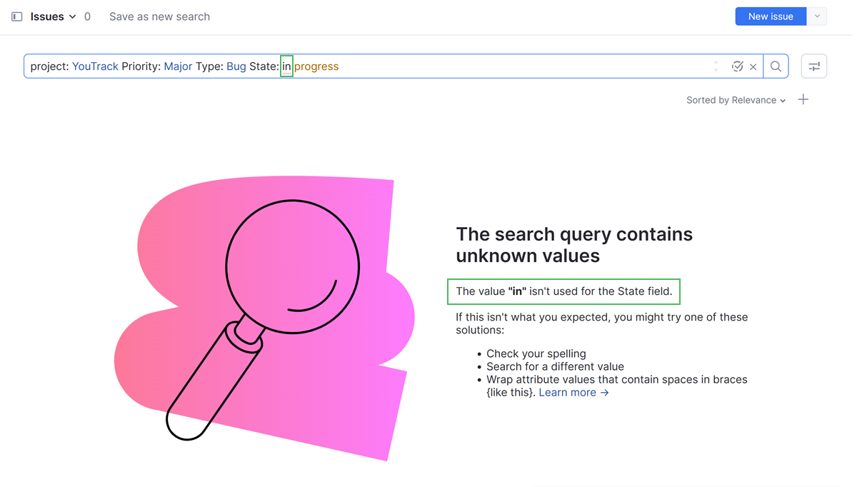 Text search error Text search error
