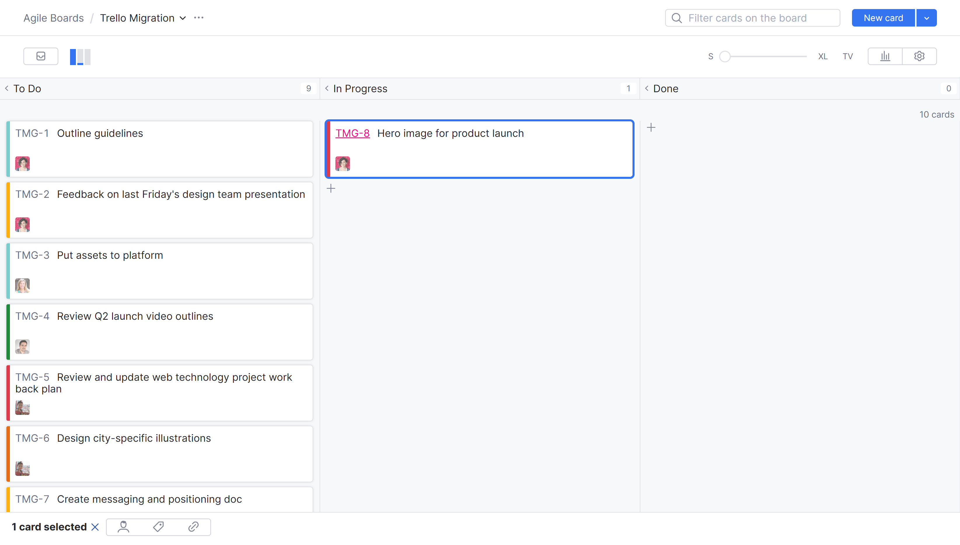 Working with a Trello-style board in YouTrack. Working with a Trello-style board in YouTrack.