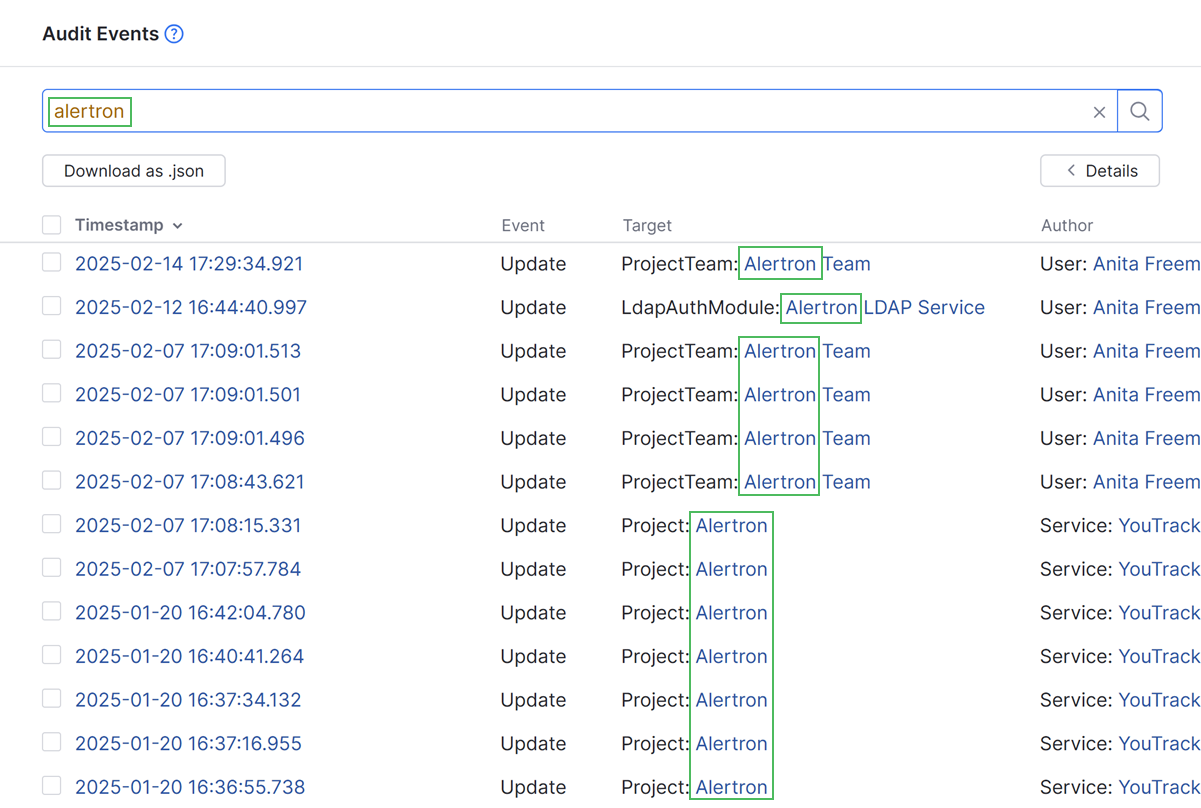 Audit event filter using a string Audit event filter using a string