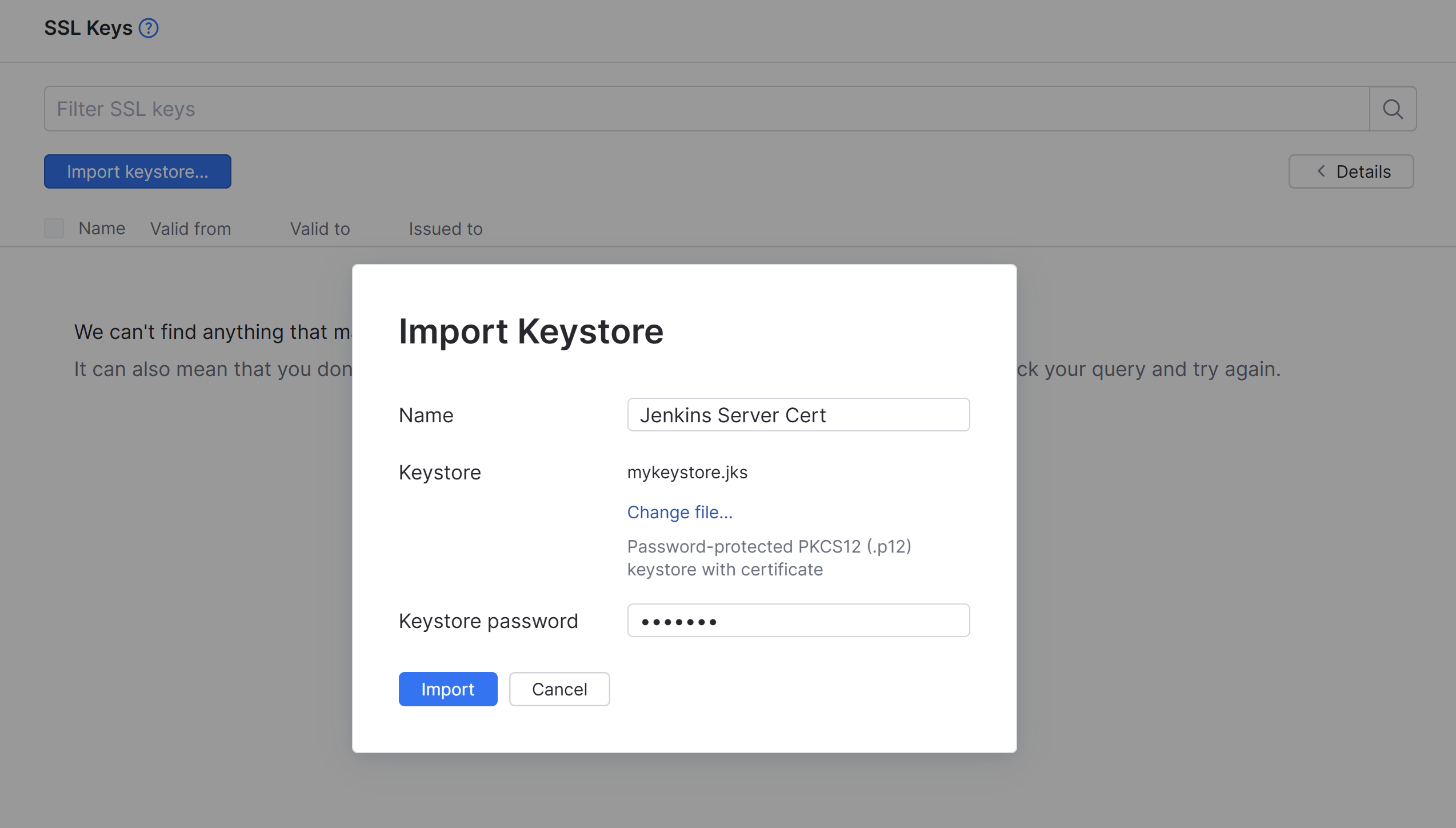 import SSL keystore import SSL keystore