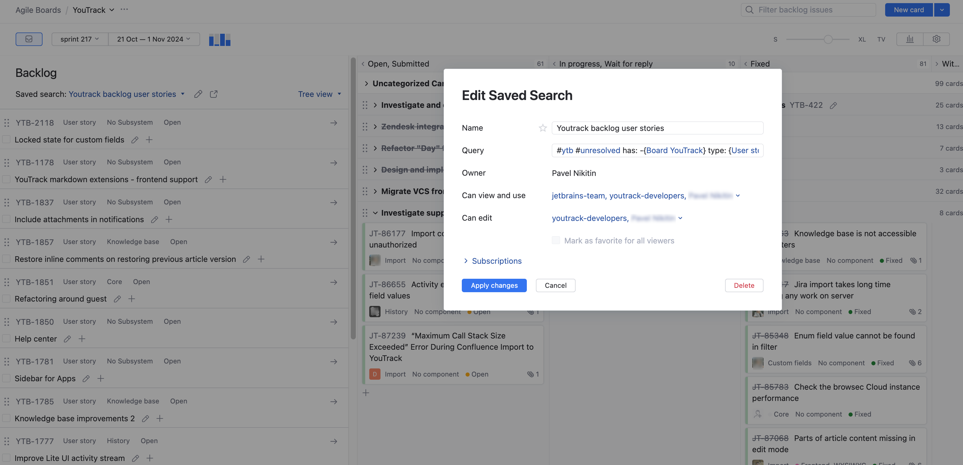 Scrum backlog query Scrum backlog query