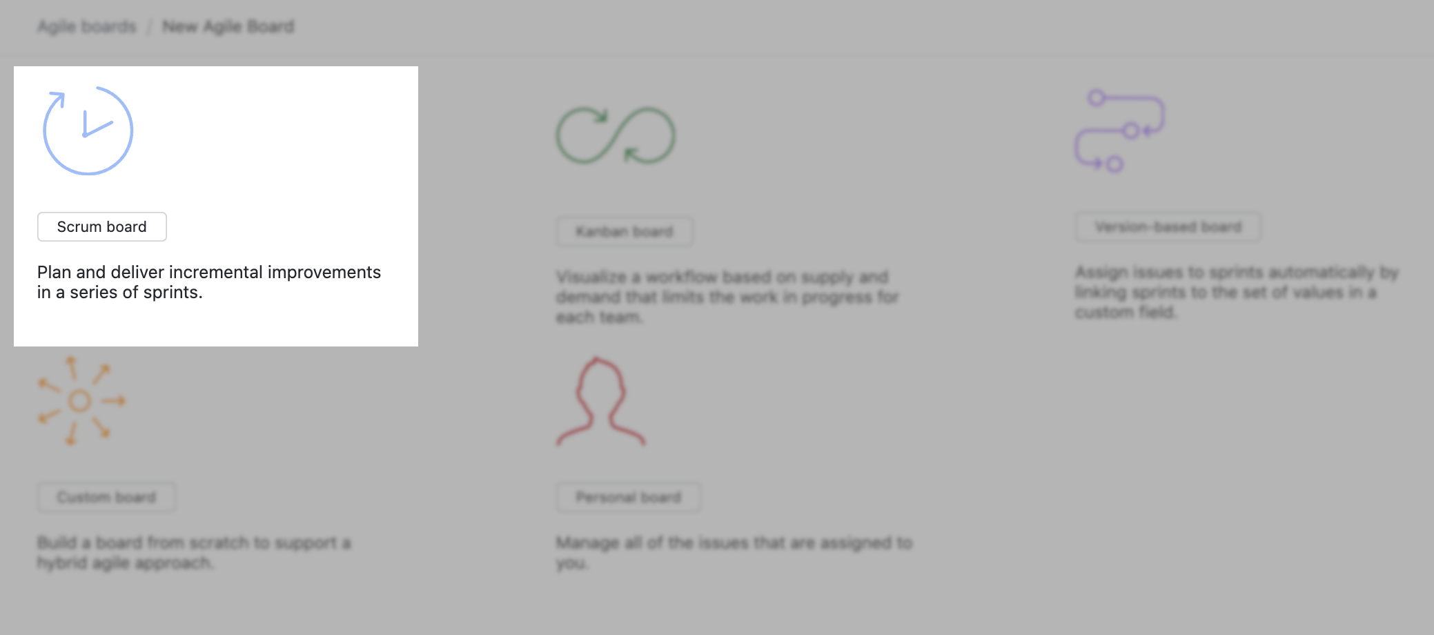 Scrum create board Scrum create board