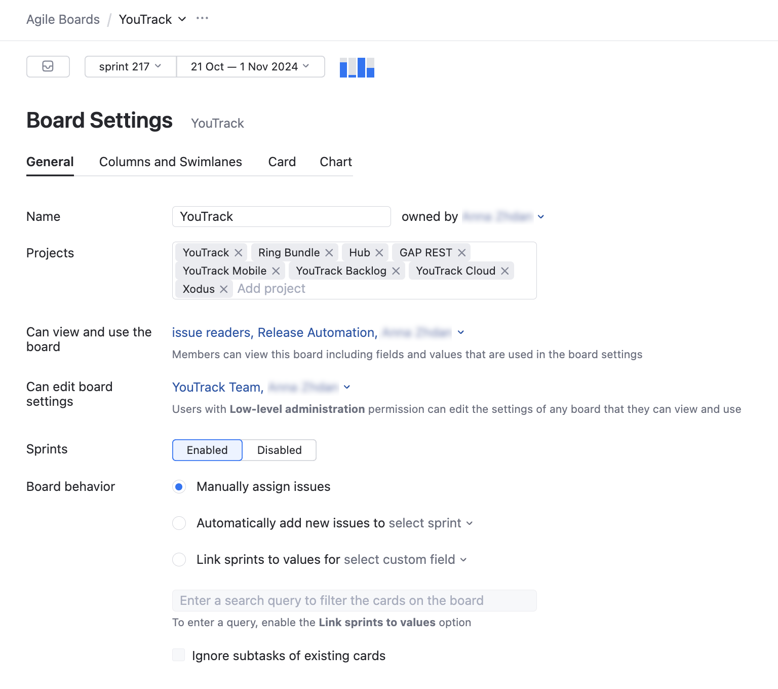 Scrum new board settings Scrum new board settings