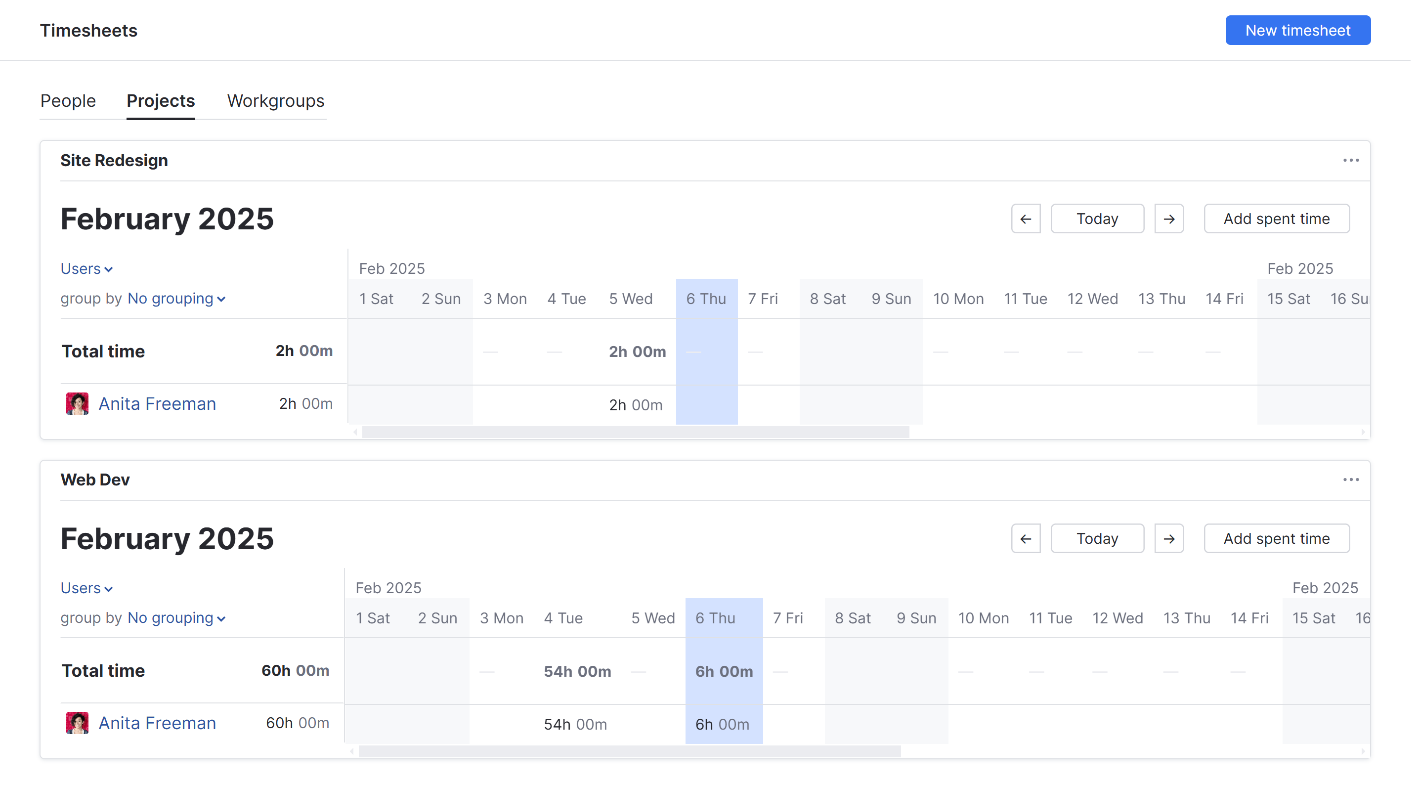 A collection of timesheets that display work activity in various projects. A collection of timesheets that display work activity in various projects.