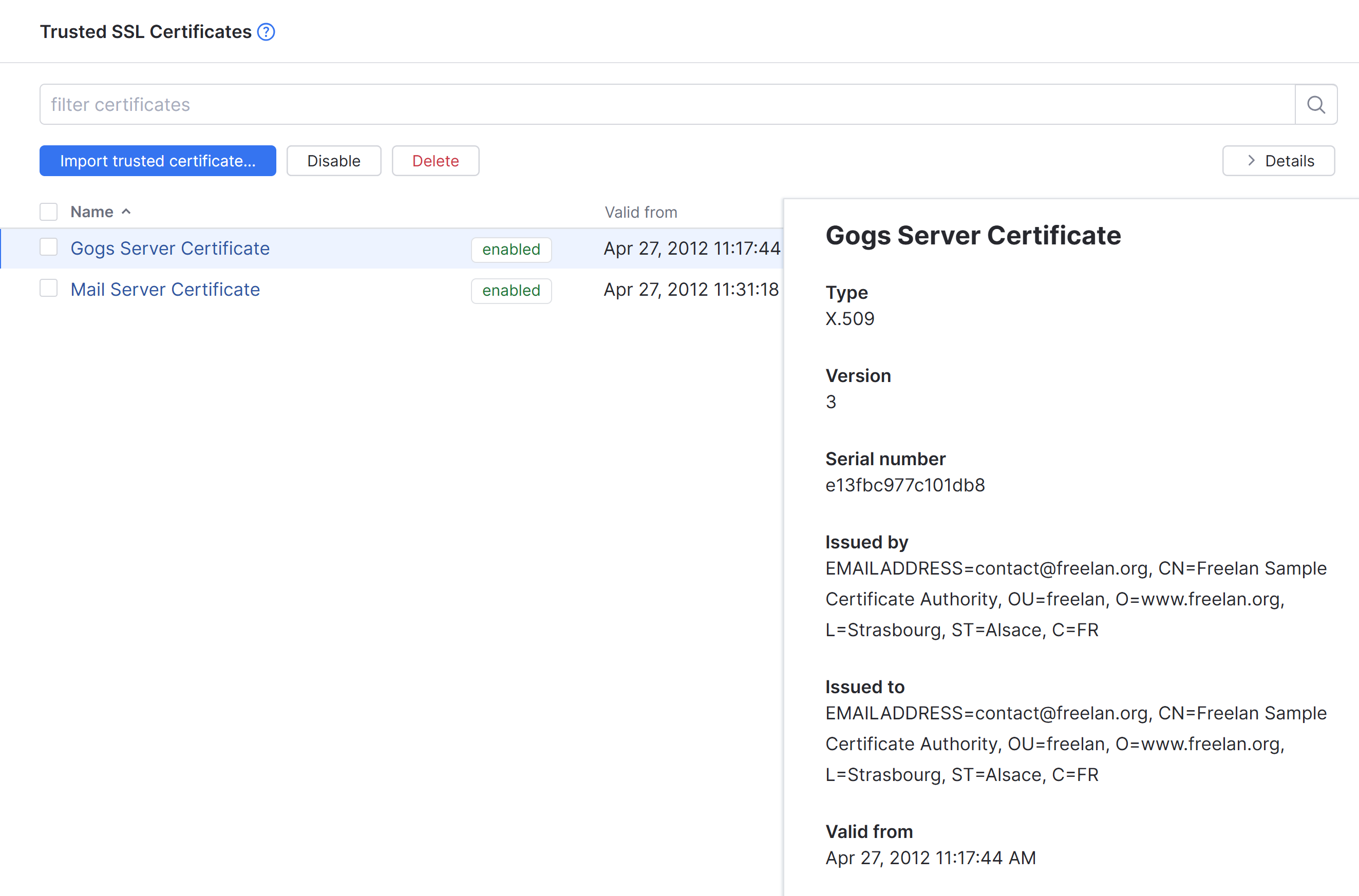 trusted SSL certificates trusted SSL certificates