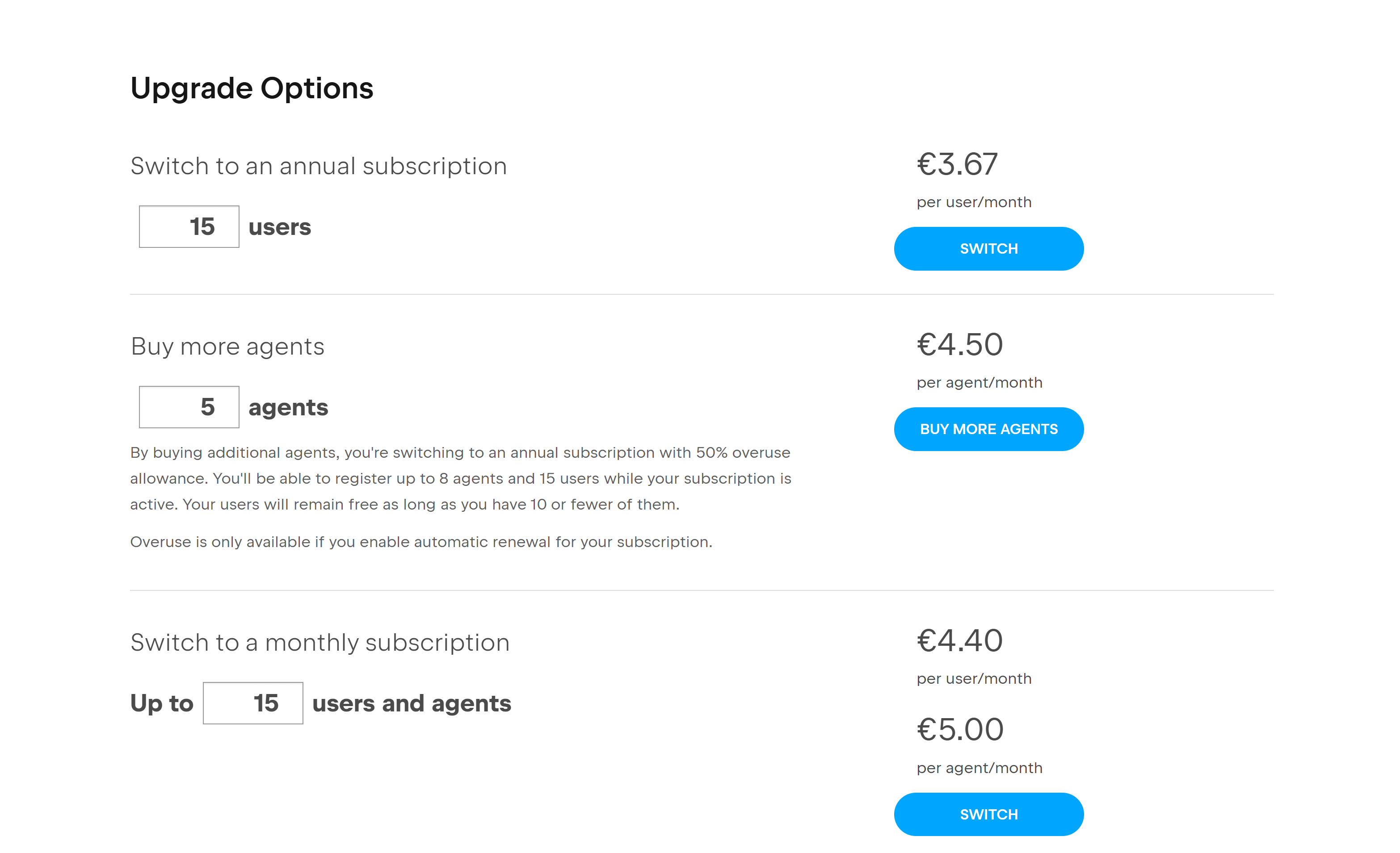 Upgrade options in the JetBrains eStore. Upgrade options in the JetBrains eStore.