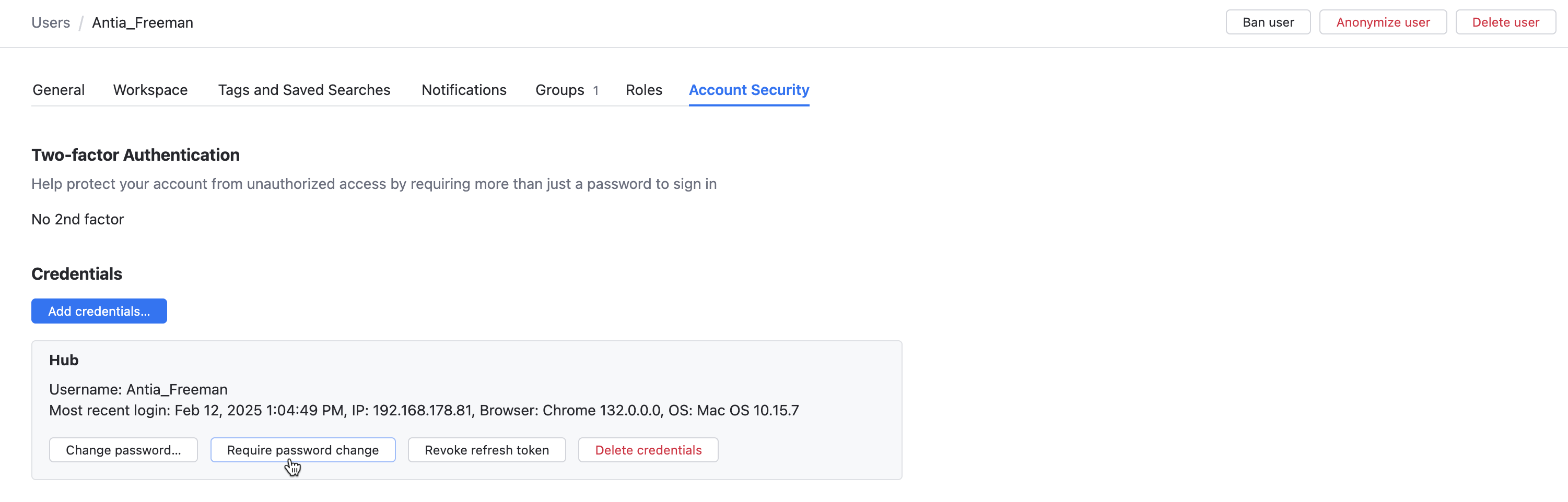 User require password change User require password change