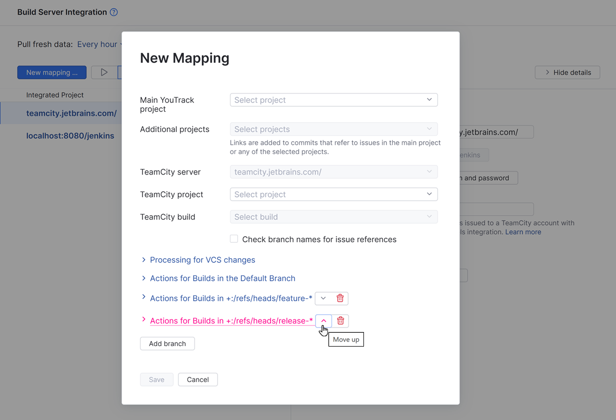 Actions for custom branches. Actions for custom branches.