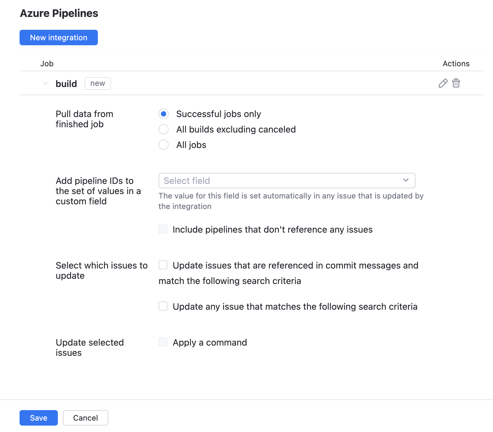 Settings for a new job in Azure Pipelines. Settings for a new job in Azure Pipelines.