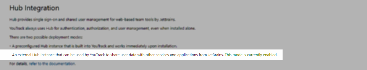External Hub integration for YouTrack Server. External Hub integration for YouTrack Server.