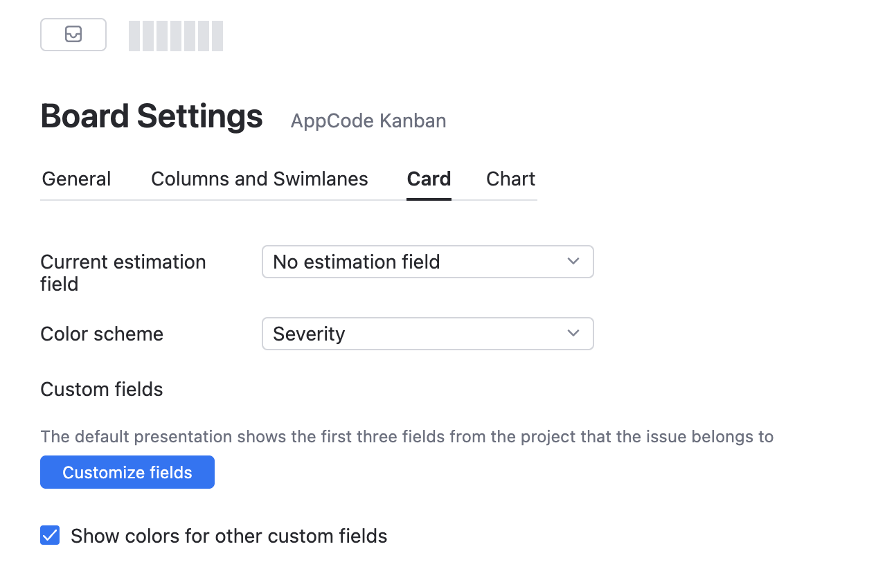 Wip limit card settings Wip limit card settings