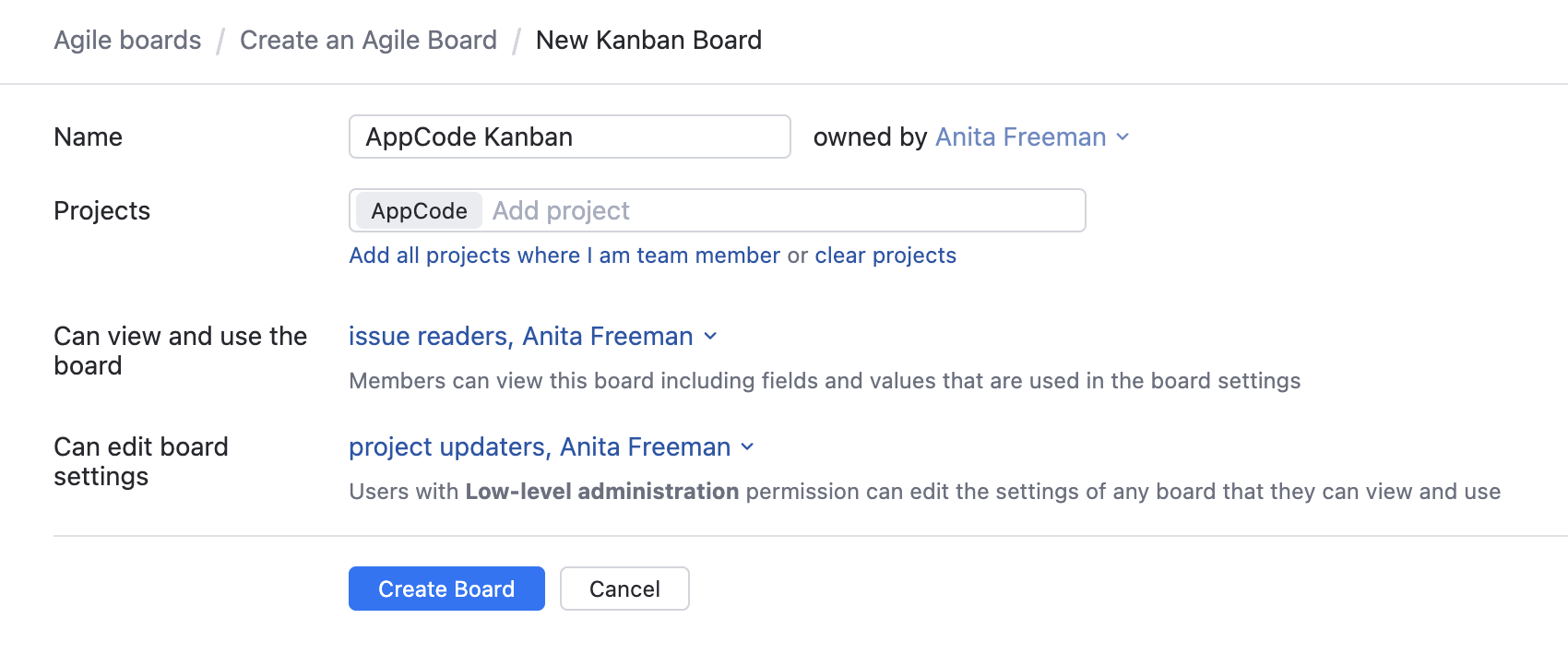 Wip limit new board settings Wip limit new board settings