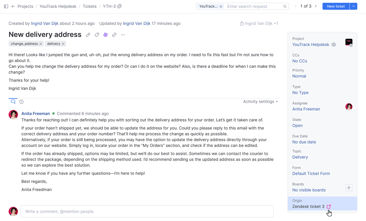 link to Zendesk ticket in issue link to Zendesk ticket in issue