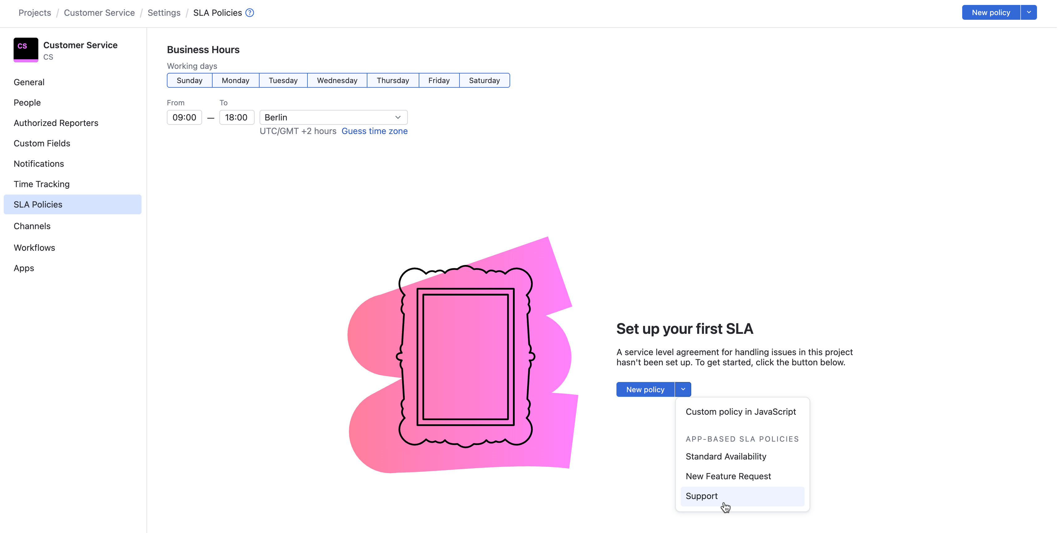 Add an SLA policy from another project Add an SLA policy from another project