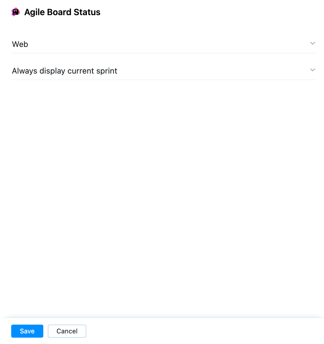 Agile Board Status widget settings Agile Board Status widget settings