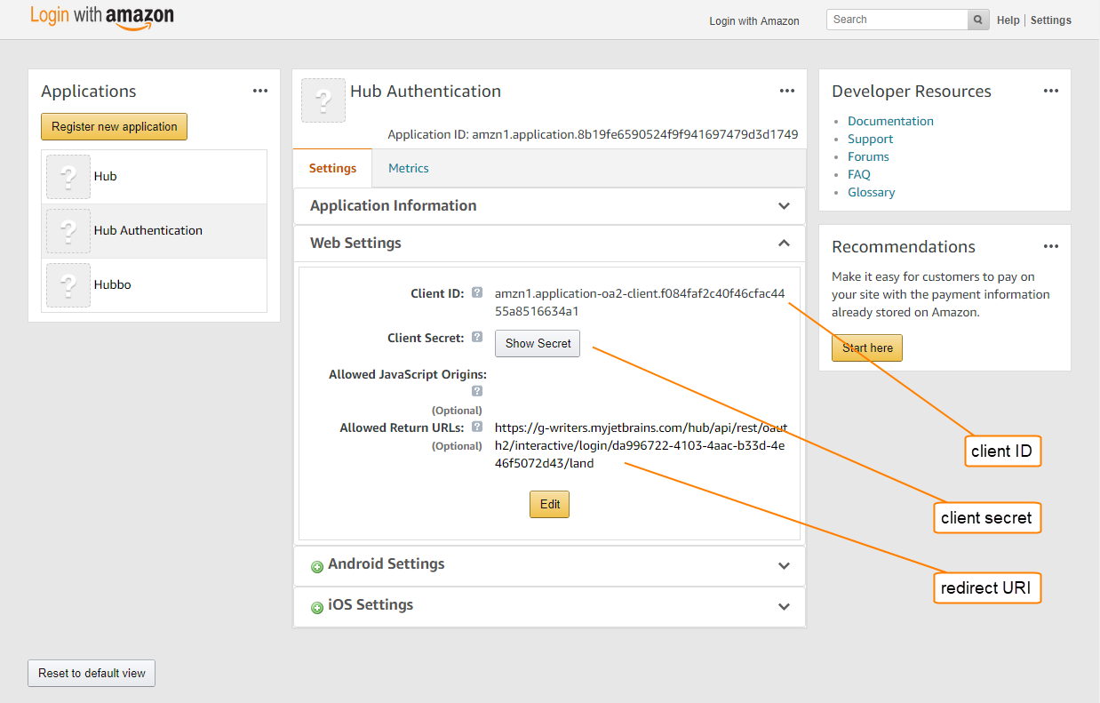 Amazon auth register uri Amazon auth register uri