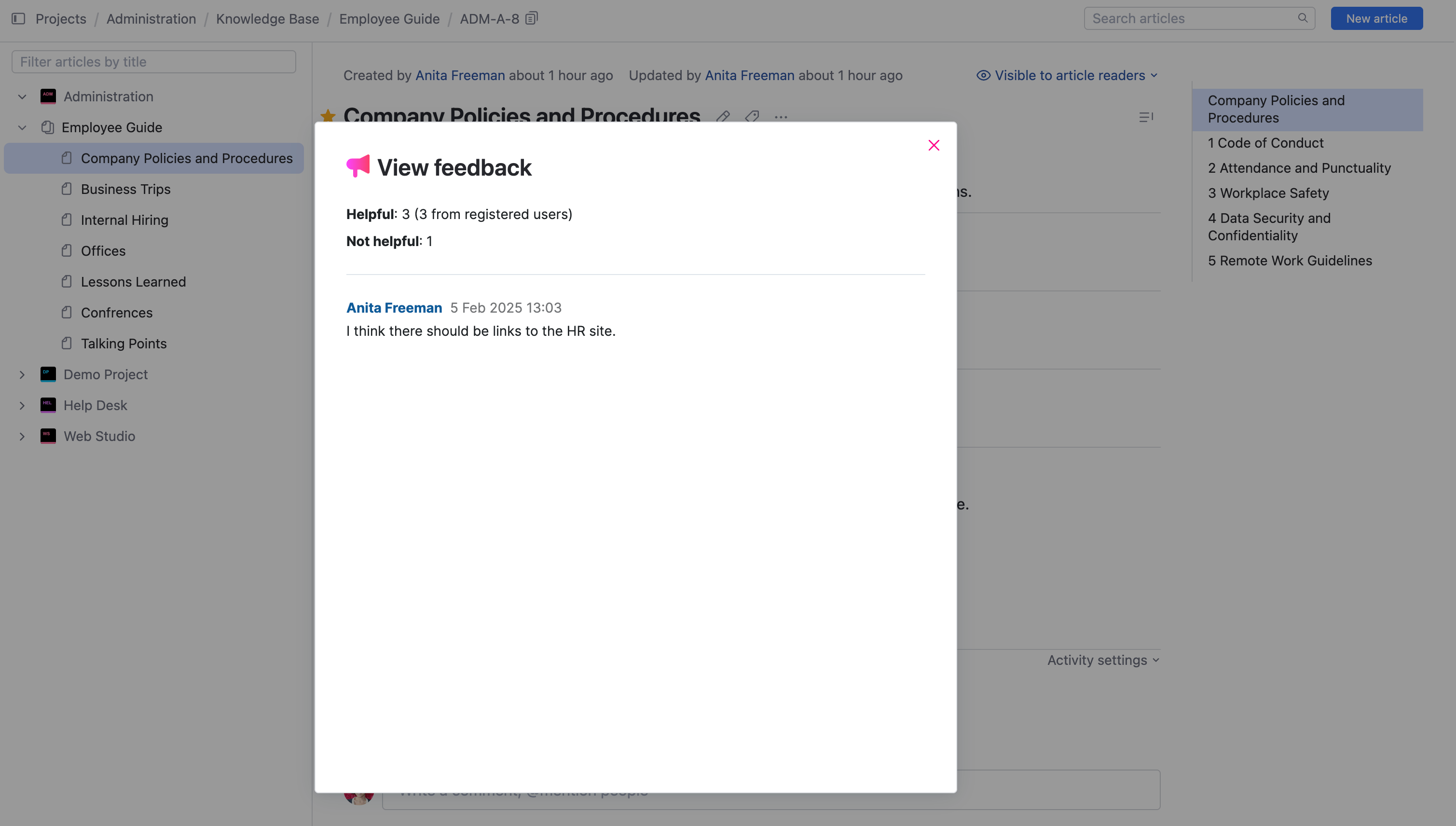 Article Feedback Results Article Feedback Results