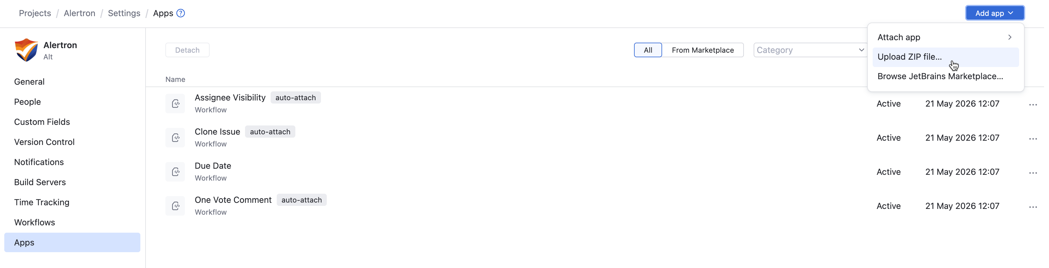 Attach workflow to project Attach workflow to project