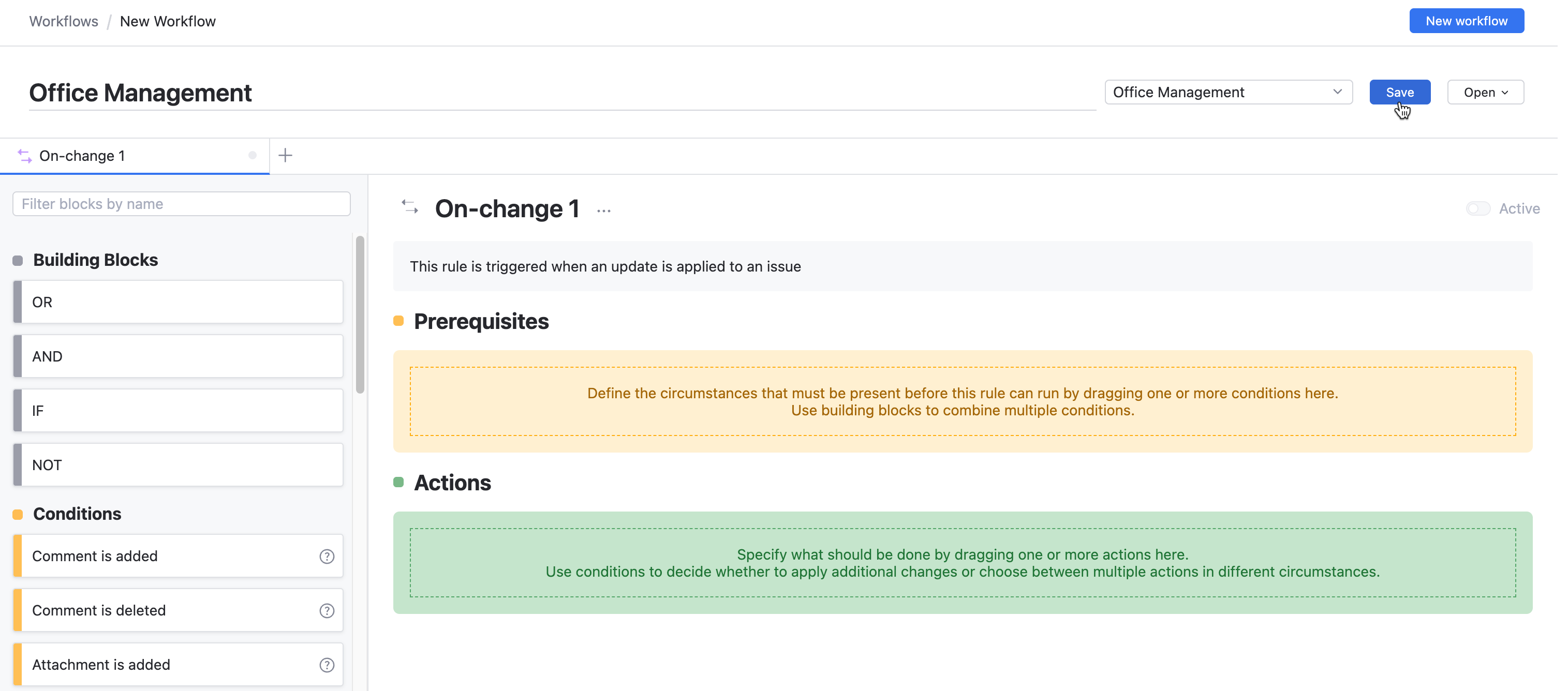A new workflow in the workflow constructor. A new workflow in the workflow constructor.
