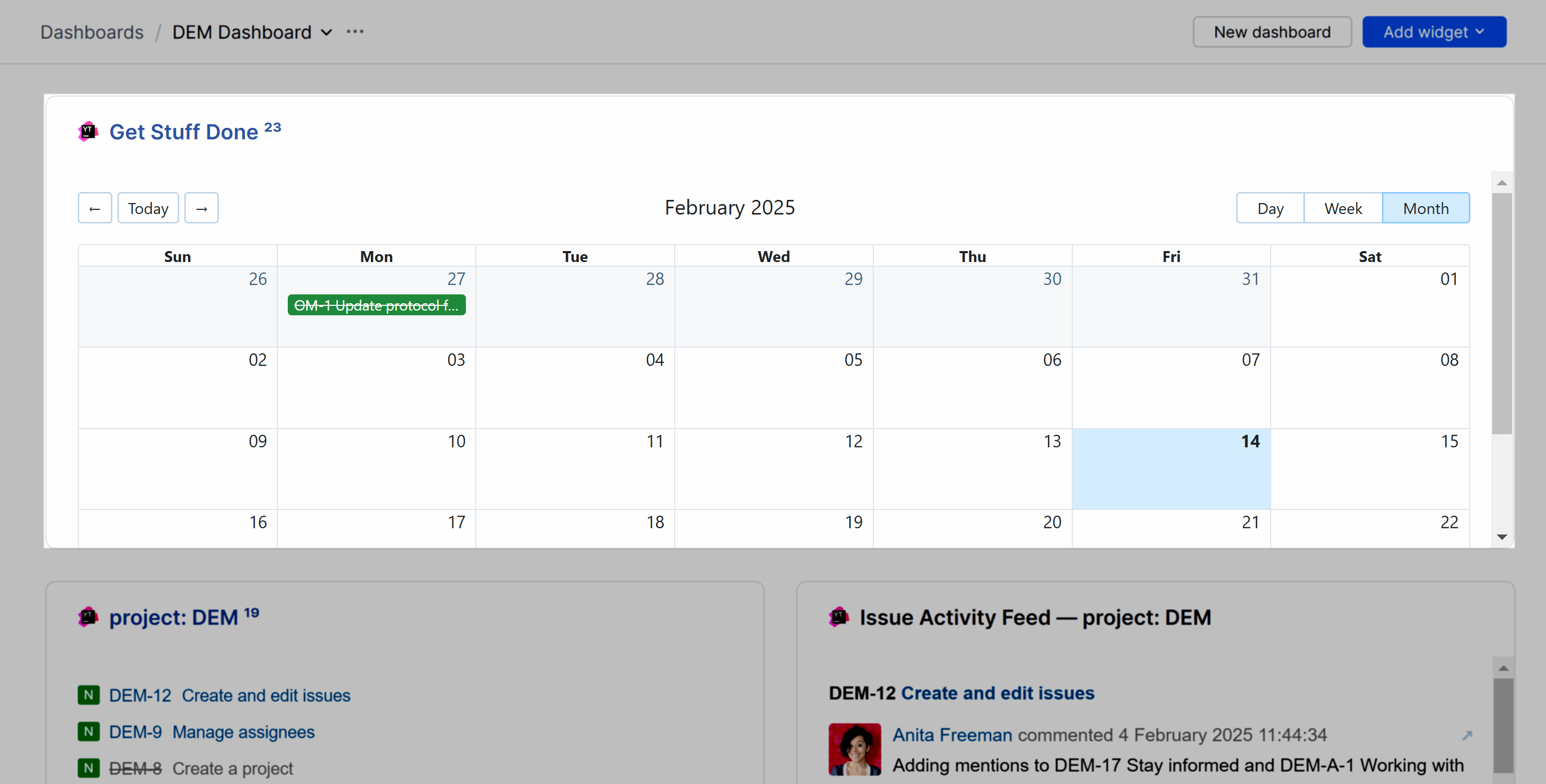 Due Date Calendar widget saved Due Date Calendar widget saved