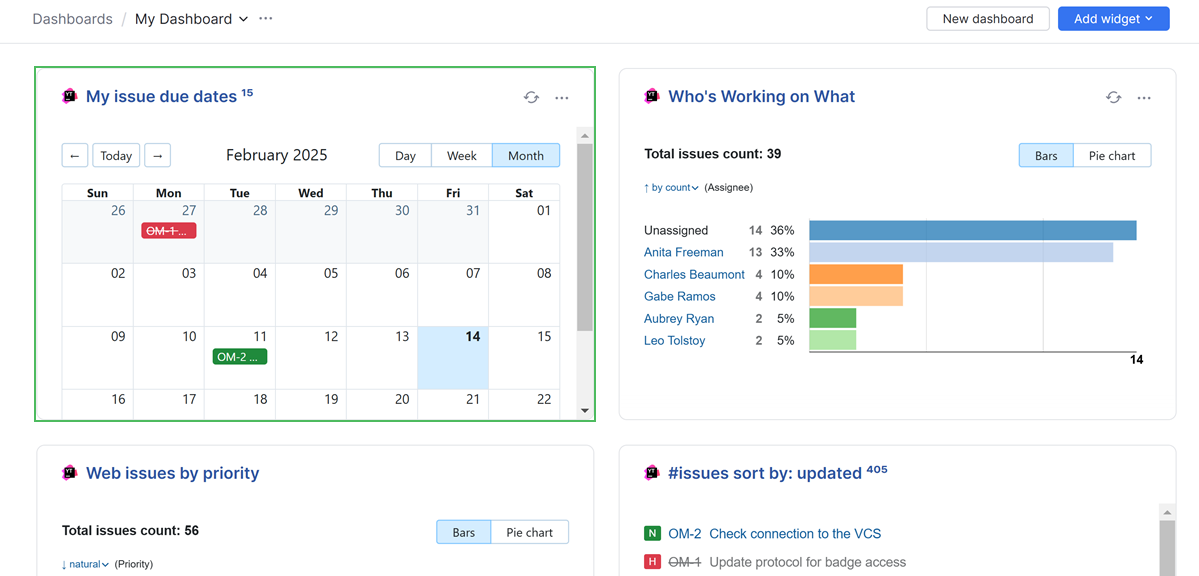 Due Date Calendar widget example Due Date Calendar widget example