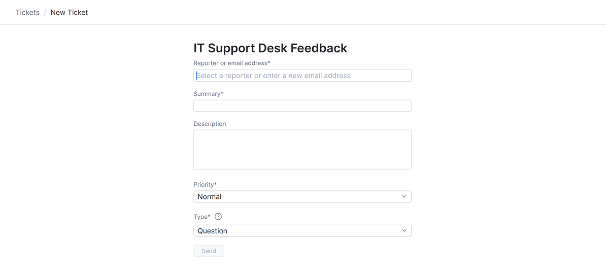 A form to create a ticket for another user. A form to create a ticket for another user.