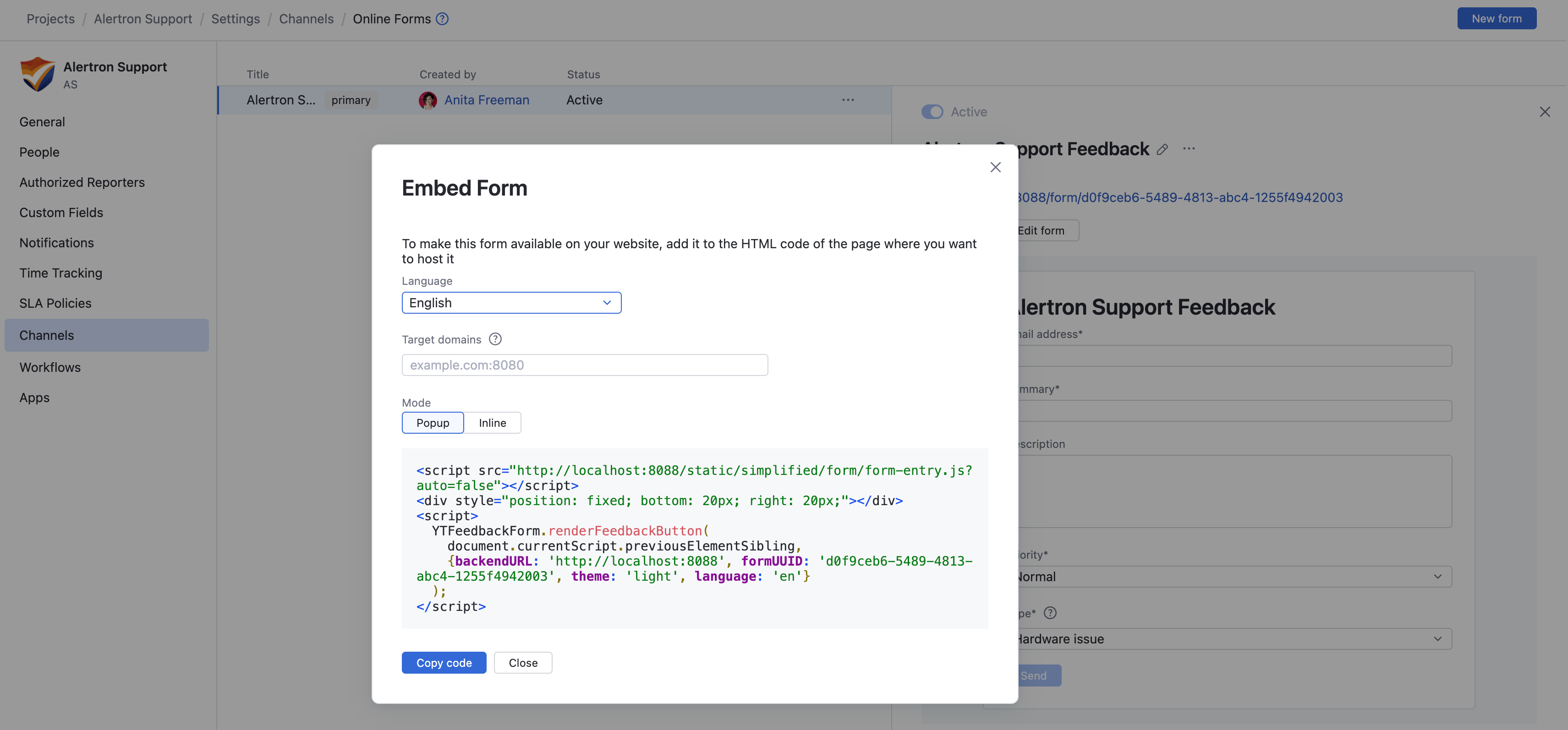 Options for embedding an online form in an external site. Options for embedding an online form in an external site.