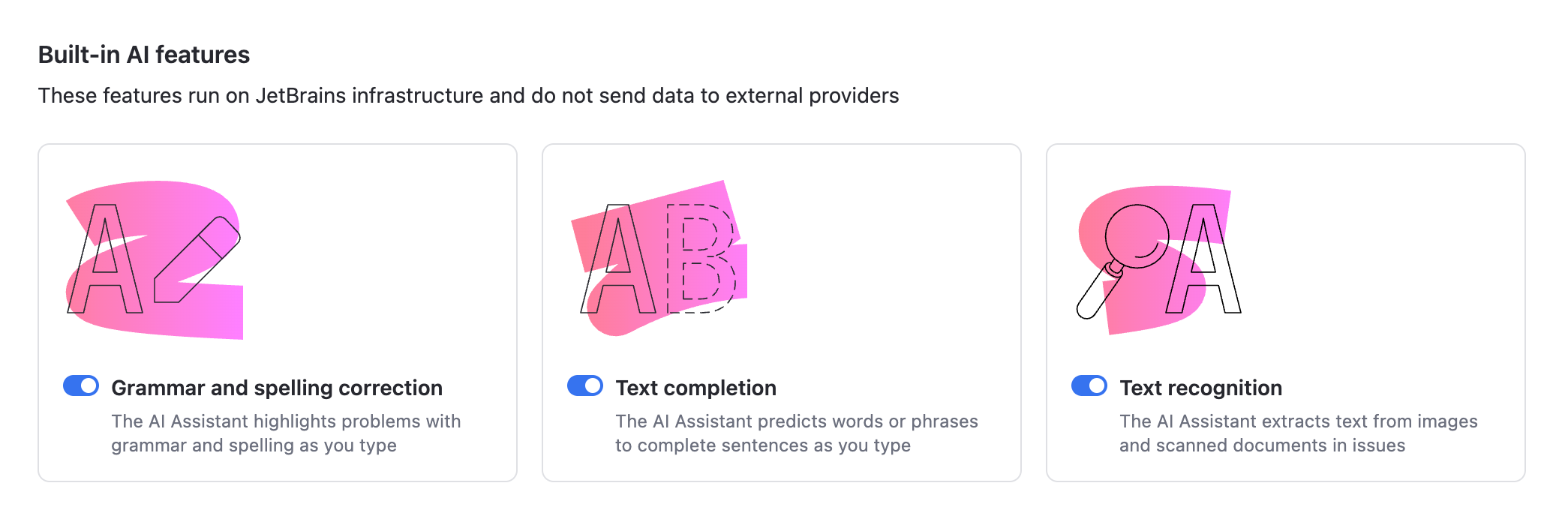 JetBrains built-in AI settings. JetBrains built-in AI settings.