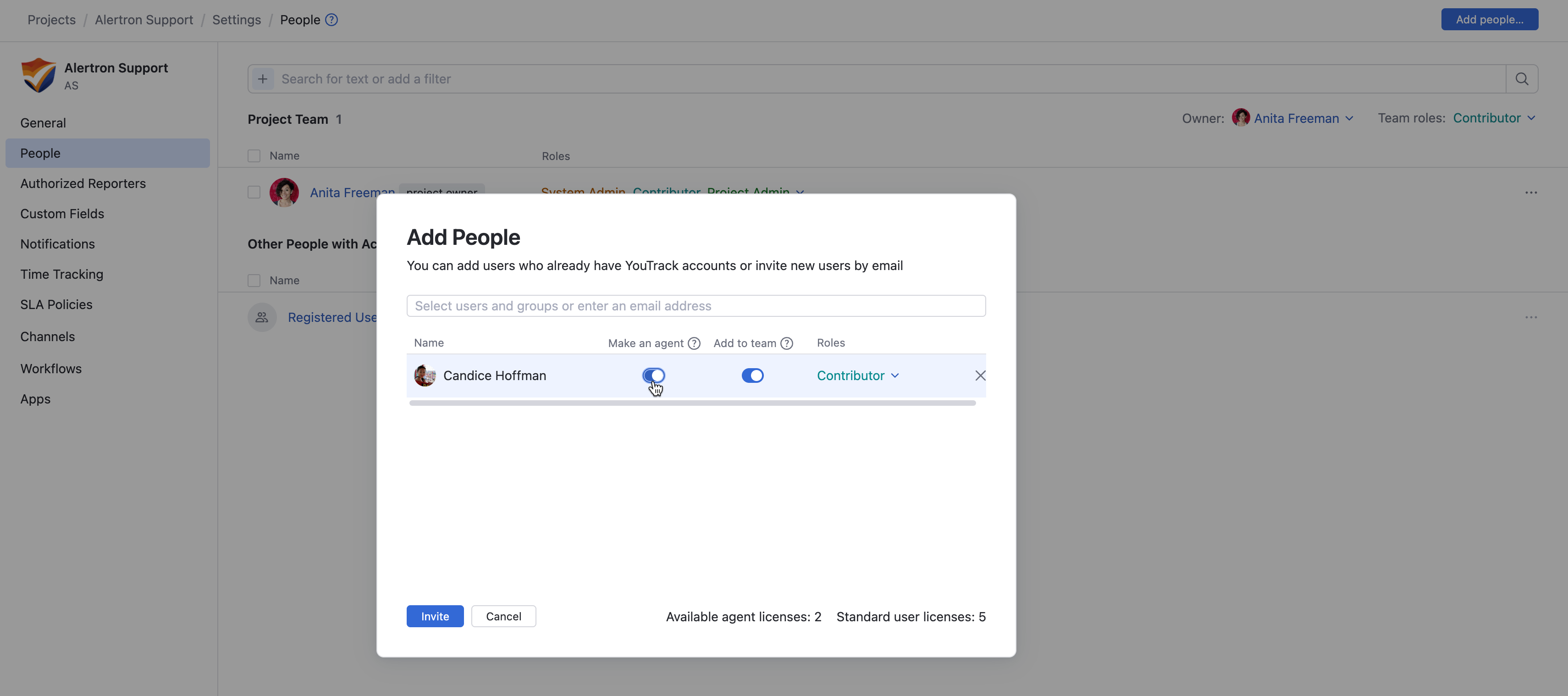 Give the user an agent tag Give the user an agent tag