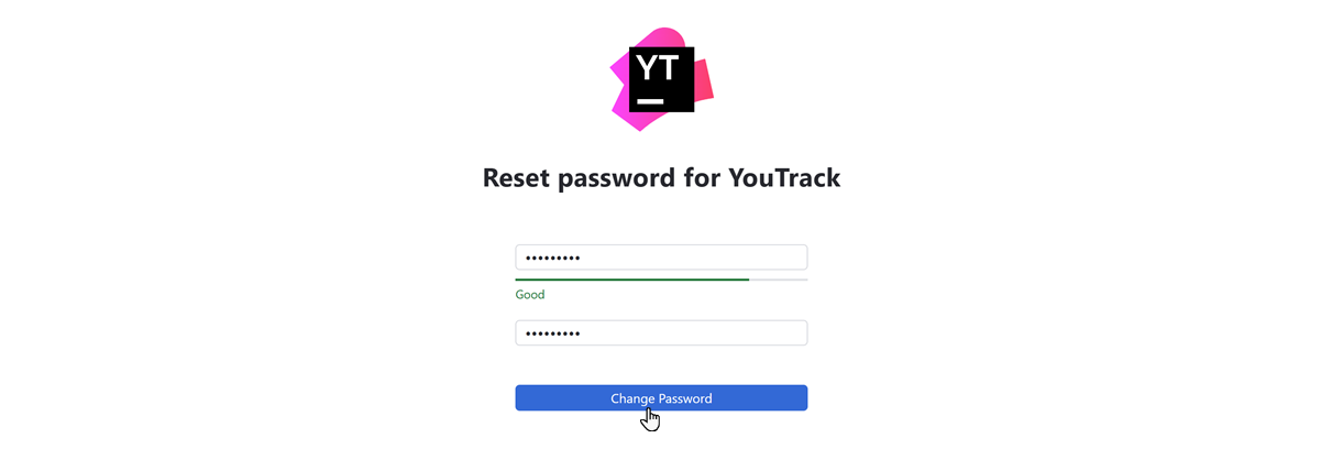 Reset user password dialog Reset user password dialog