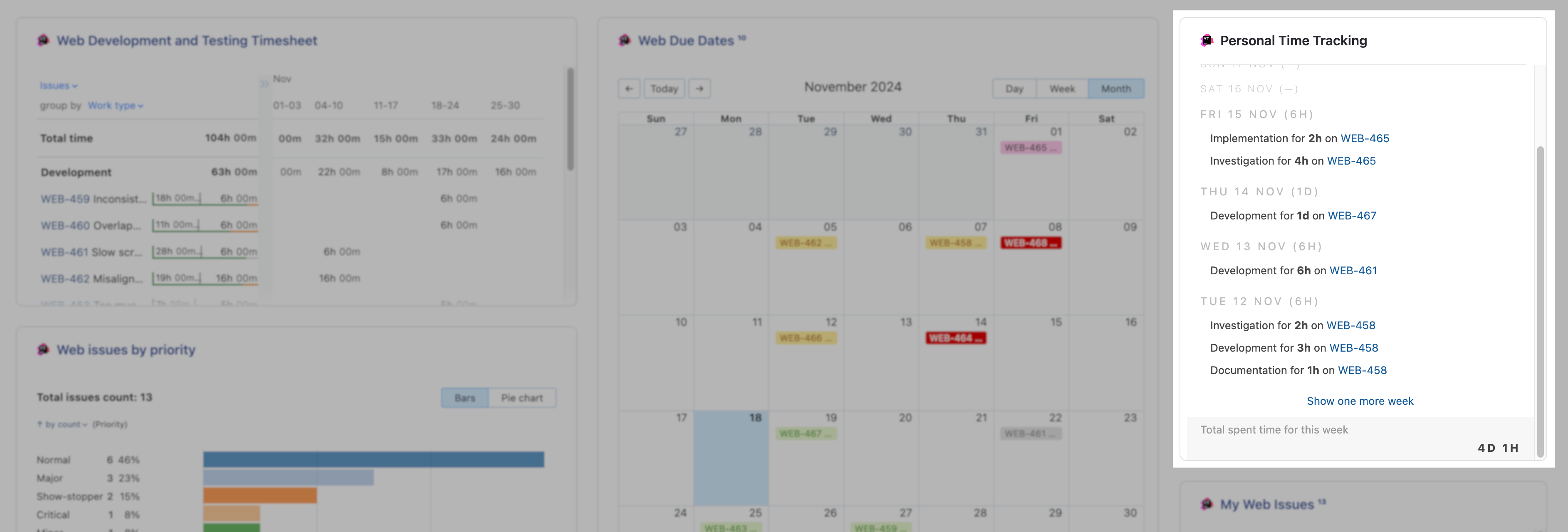 Timesheet Report Widget Timesheet Report Widget