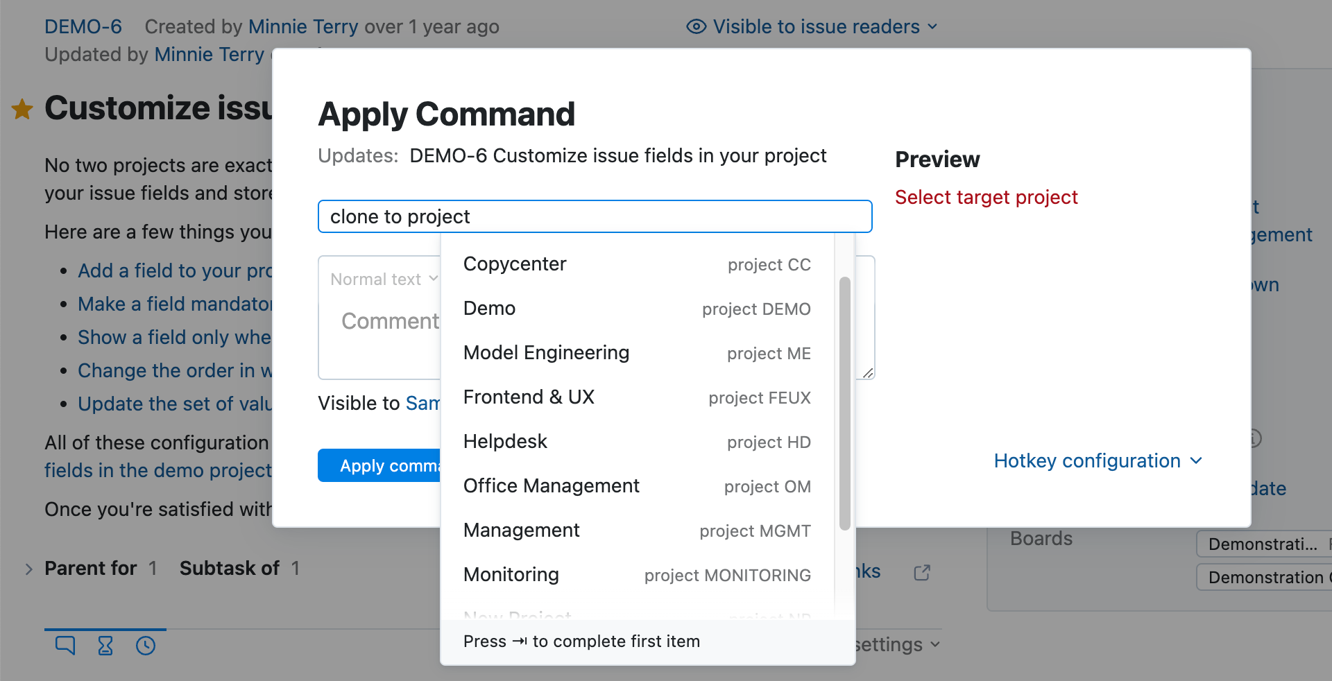 User input for an action rule